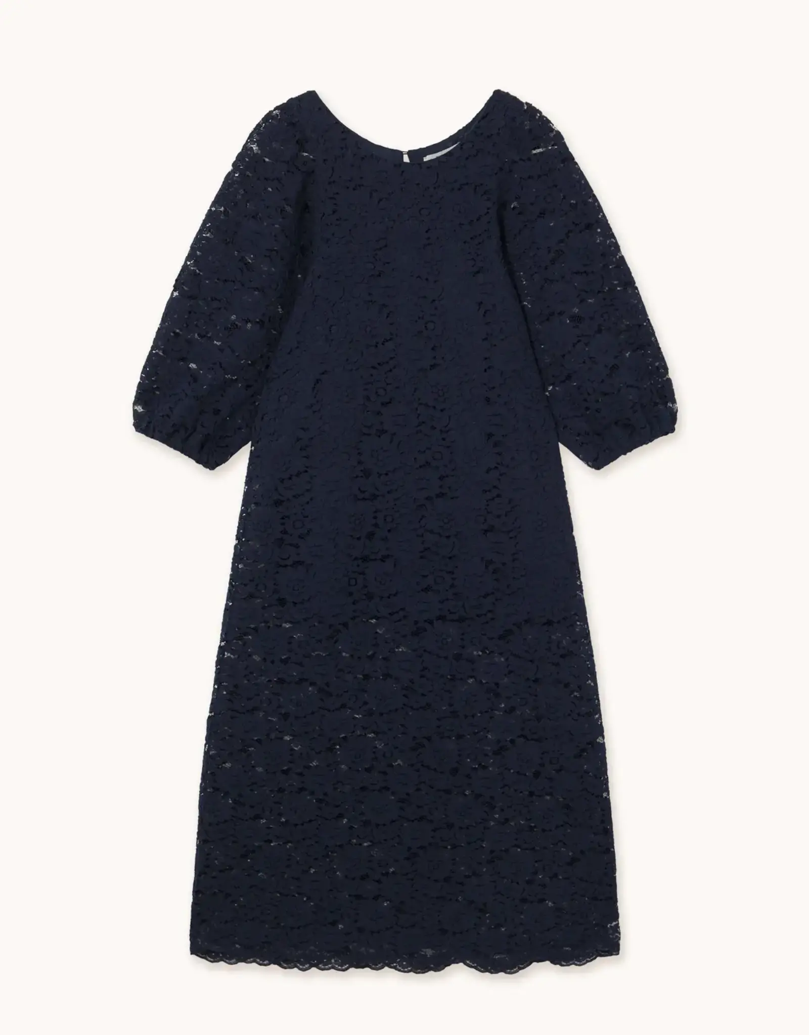 The Tiny Big Sister Jurk Lace 'Puff Sleeve' - Navy - The Tiny Big Sister