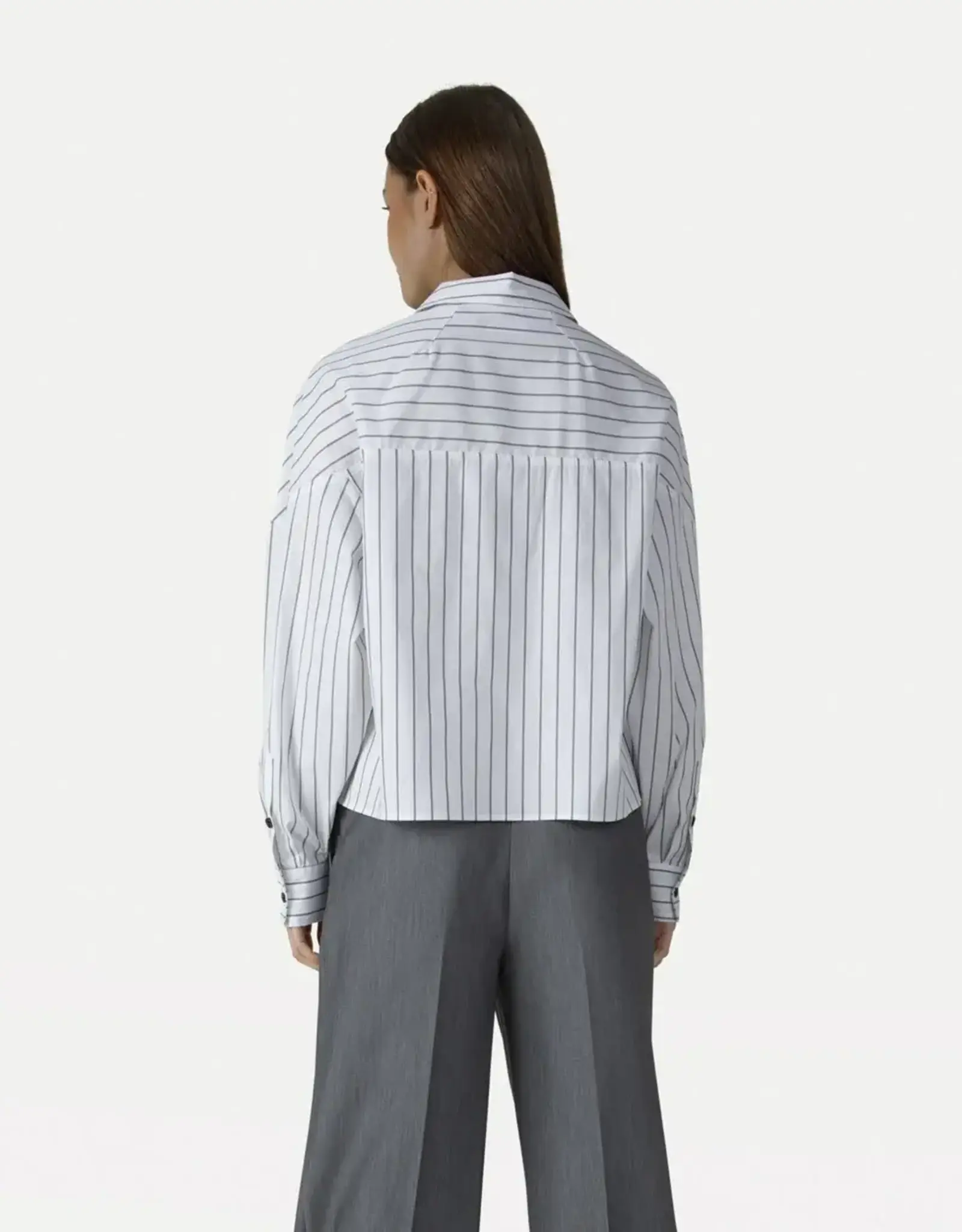 Another Label Blouse 'Feyza' - Black With Stripe - Another-Label