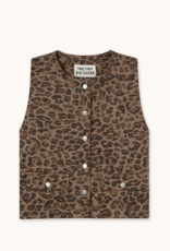 The Tiny Big Sister Waistcoat 'Animal Print' - Mocha  - The Tiny Big Sister