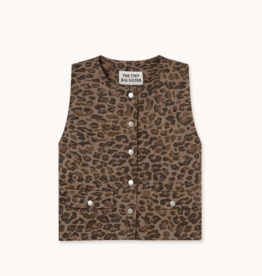 The Tiny Big Sister Waistcoat 'Animal Print' - Mocha  - The Tiny Big Sister