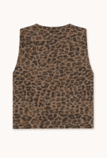 The Tiny Big Sister Waistcoat 'Animal Print' - Mocha  - The Tiny Big Sister