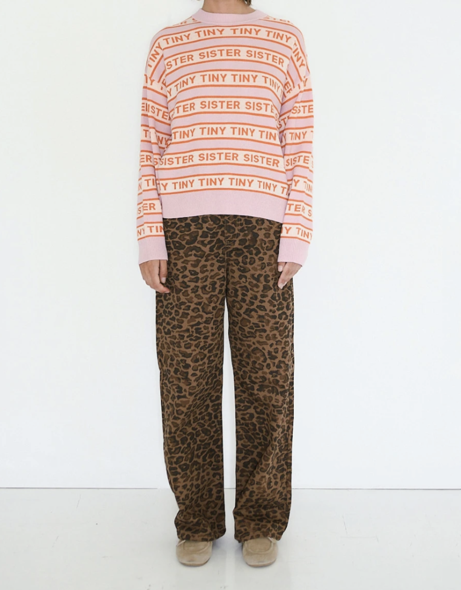The Tiny Big Sister Jeans Animal Print  'Berta' - Mocha  - The Tiny Big Sister