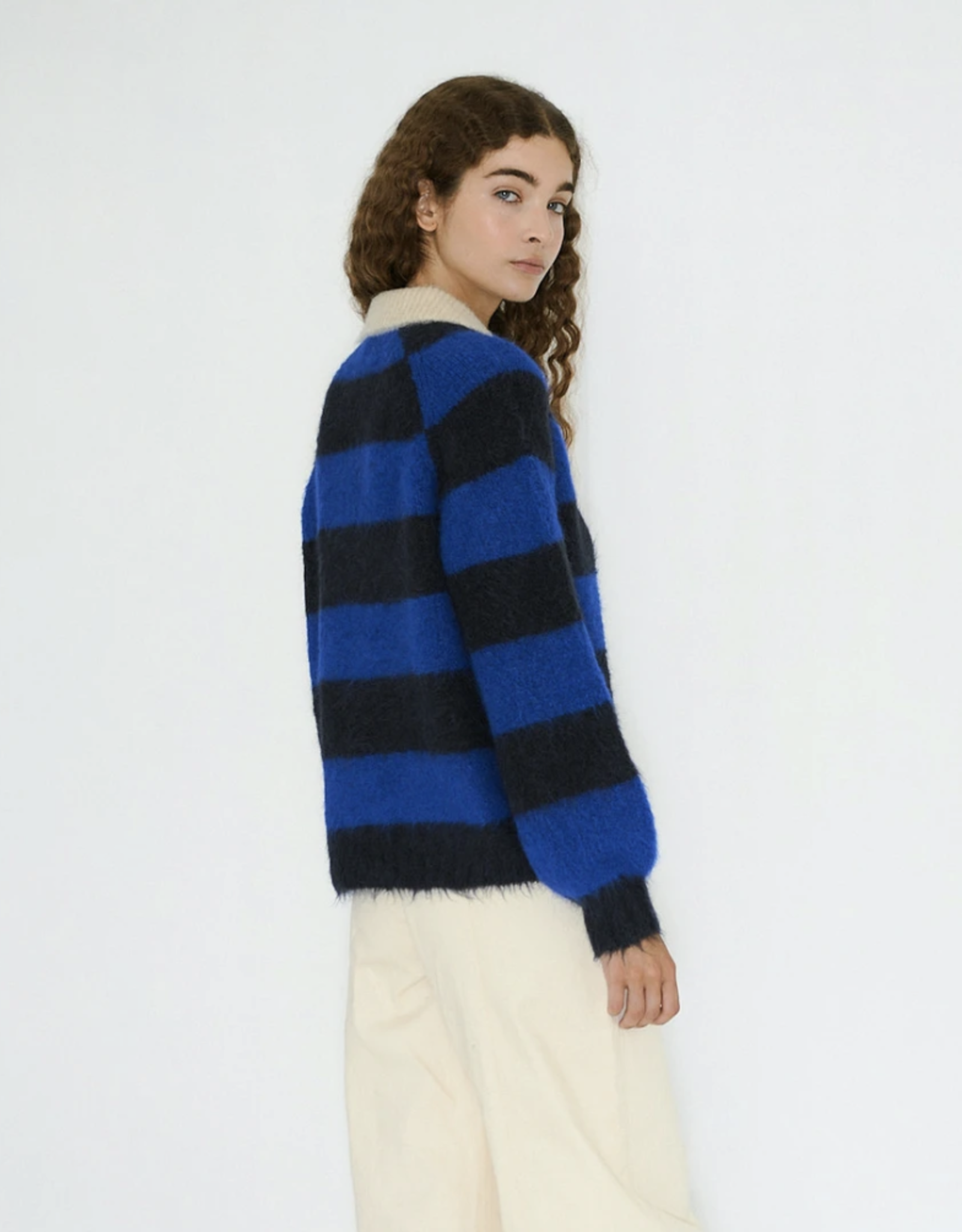 The Tiny Big Sister Knitted Polo 'Frank' -  Navy / Ultramarine - The Tiny Big Sister