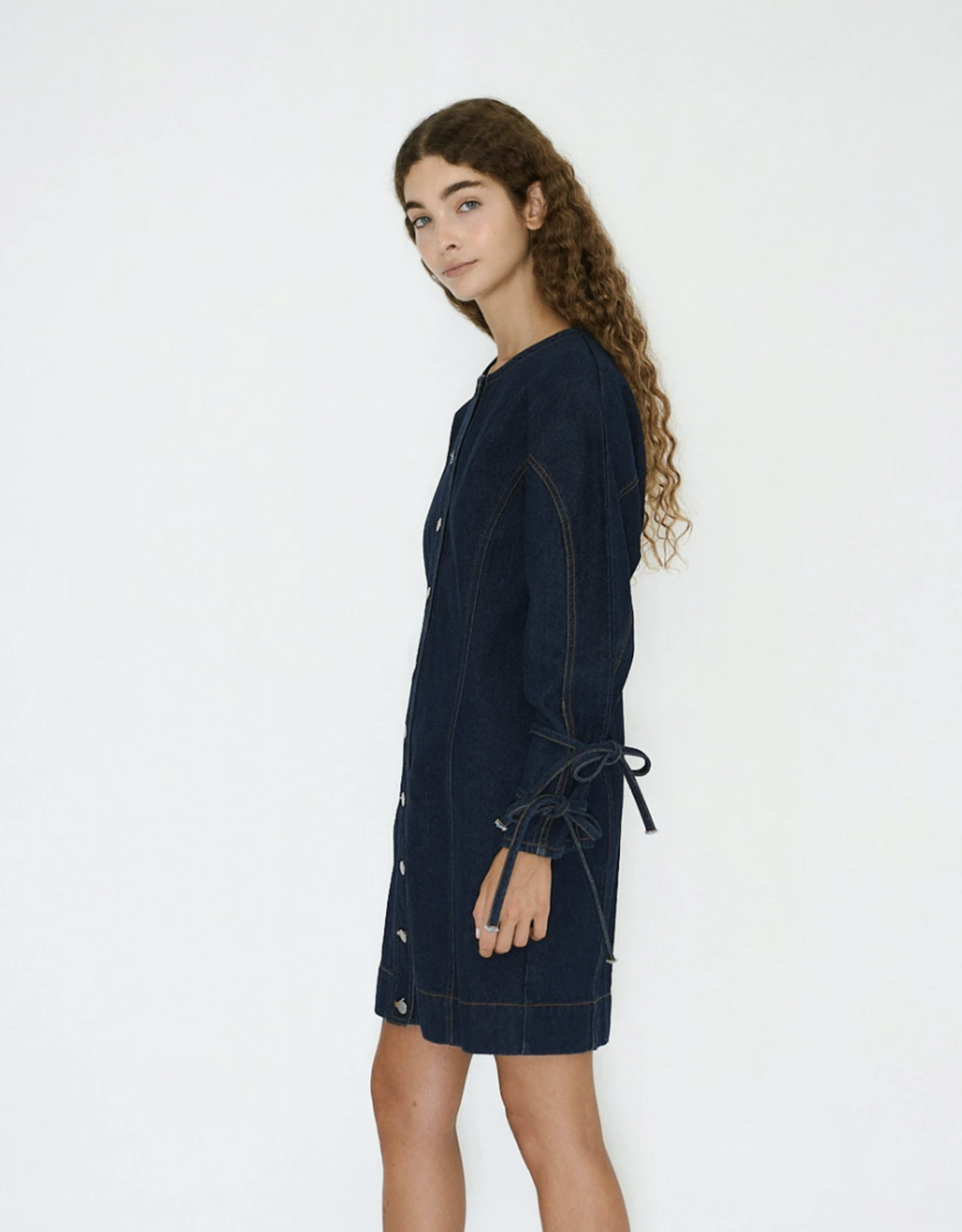 The Tiny Big Sister Jurk  'Lace Denim' - Navy  - The Tiny Big Sister