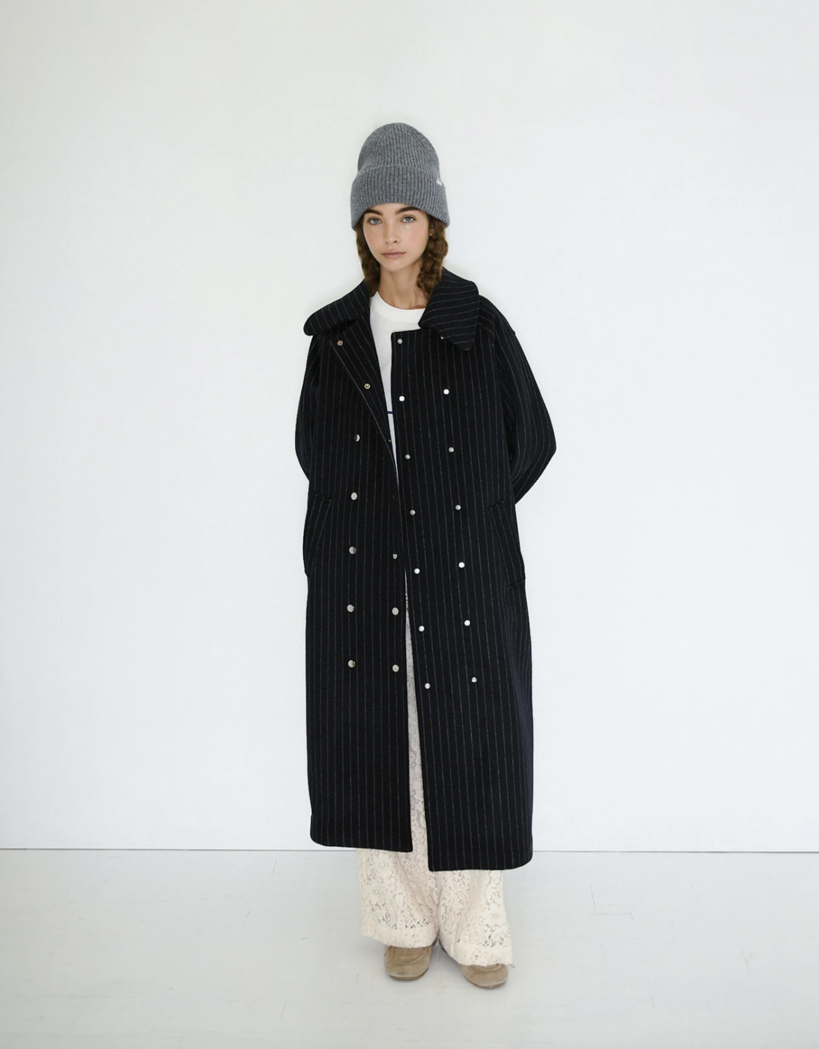 The Tiny Big Sister Long Coat - Navy - The Tiny Big Sister