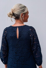 The Tiny Big Sister Jurk Lace 'Puff Sleeve' - Navy - The Tiny Big Sister The Tiny Big Sister Jurk Lace 'Puff Sleeve' - Navy - The Tiny Big Sister