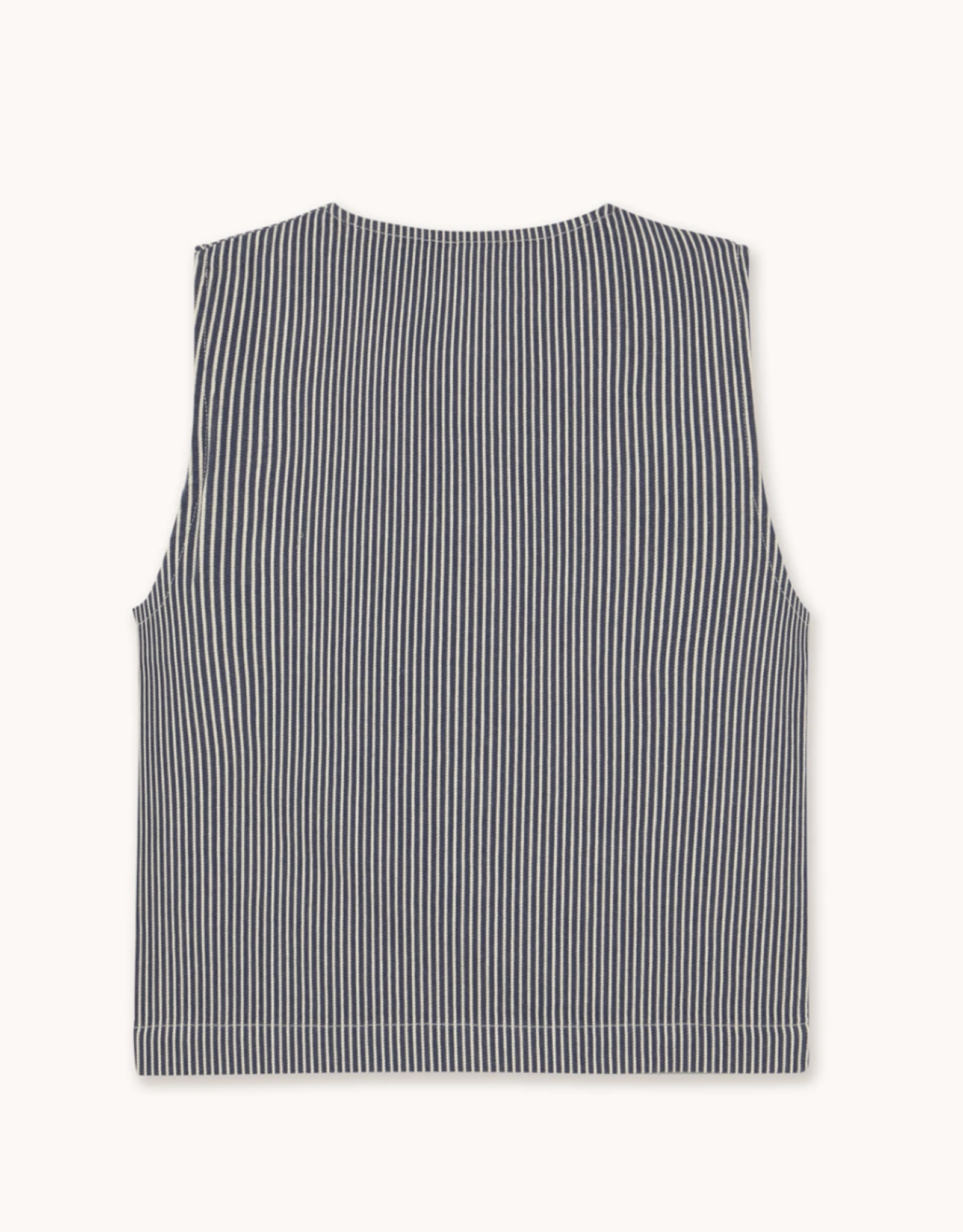 The Tiny Big Sister Waistcoat Striped 'Twill' -  Light Navy - The Tiny Big Sister