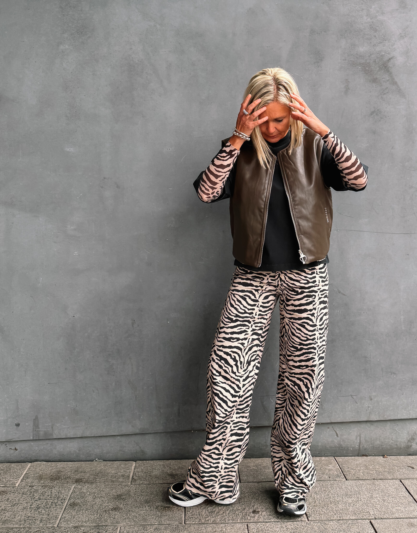 Catwalk Junkie Jeans Zebra 'Loose Fit' - Sand - Catwalk Junkie