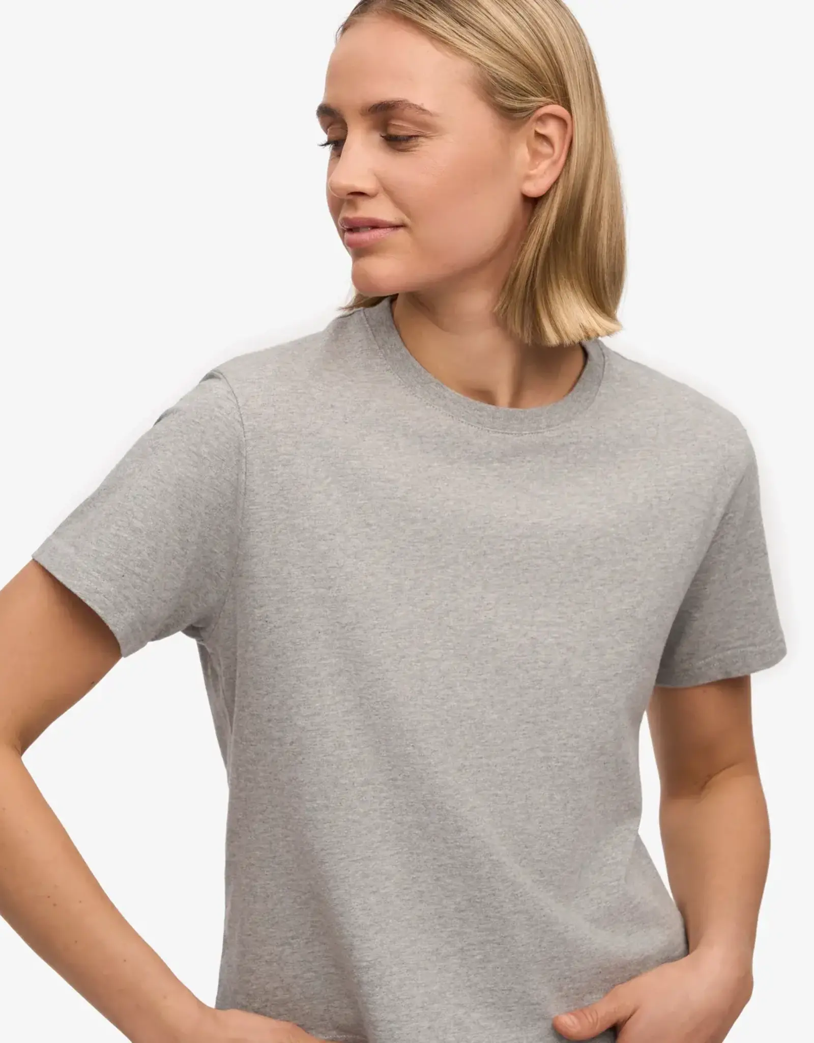 Colorful Standard T-Shirt 'Organic Boxy Crop Tee' - Heather Grey - Colorful Standard