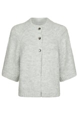 Cardigan Korte Mouw 'Benuta' - Light Grey Melange - Neo Noir
