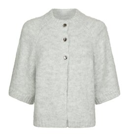 Cardigan Korte Mouw 'Benuta' - Light Grey Melange - Neo Noir