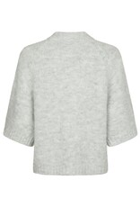 Cardigan Korte Mouw 'Benuta' - Light Grey Melange - Neo Noir
