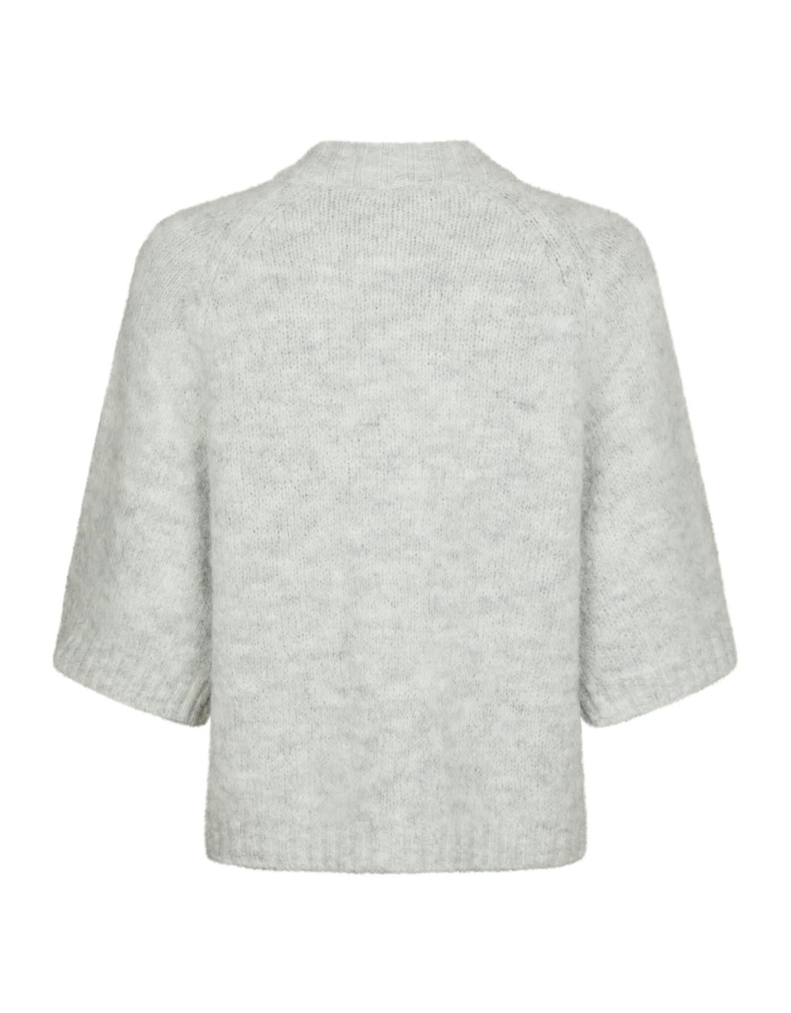 Cardigan Korte Mouw 'Benuta' - Light Grey Melange - Neo Noir