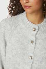 Cardigan Korte Mouw 'Benuta' - Light Grey Melange - Neo Noir