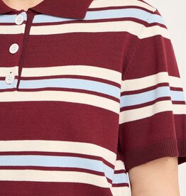 A view Polo 'Stripe' - Burgundy/White/Blue - A View