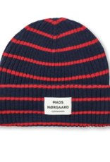 Mads Norgaard Muts Stripe 'Yota' - Parisian Night/High Risk Red - Mads Norgaard - One Size