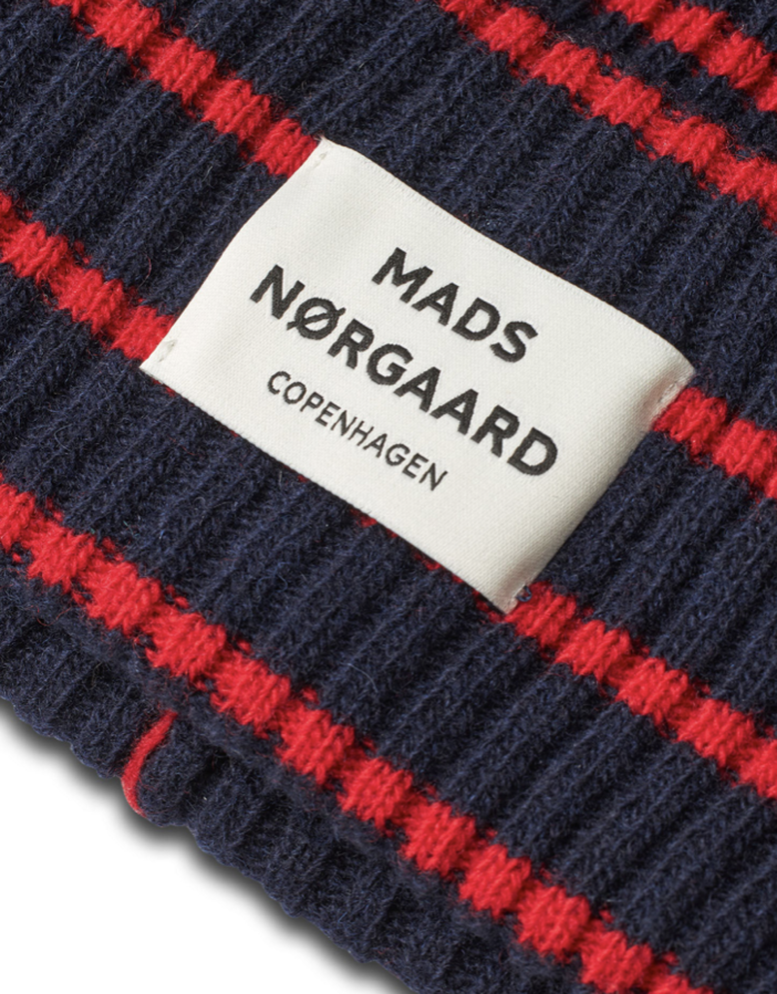 Mads Norgaard Muts Stripe 'Yota' - Parisian Night/High Risk Red - Mads Norgaard - One Size