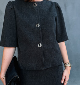 Blazer-Blouse 'Xanthe' - Dark Grey - Neo Noir