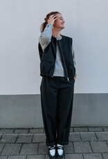 Catwalk Junkie Broek Pin Stripe 'Tapered' - Dark Grey Melange - Catwalk Junkie