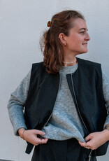 Catwalk Junkie Bodywarmer 'Pinstripe' - Dark Grey Melange - Catwalk Junkie