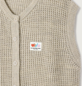 American Vintage Cardigan Zonder Mouw 'Crashway' - Brume Chine - Cra19A - American Vintage