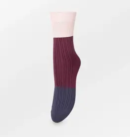 Becksöndergaard Socks Colourblock  'Bam' - Graystone Blue - Beck Söndergaard