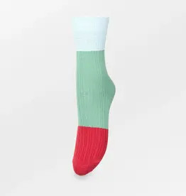 Becksöndergaard Socks Colourblock  'Bam' - Iceberg Green - Beck Söndergaard