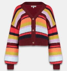 Harper&Yve Cardigan 'Noor' - Stripe Multi Racing Red - Harper&Yve