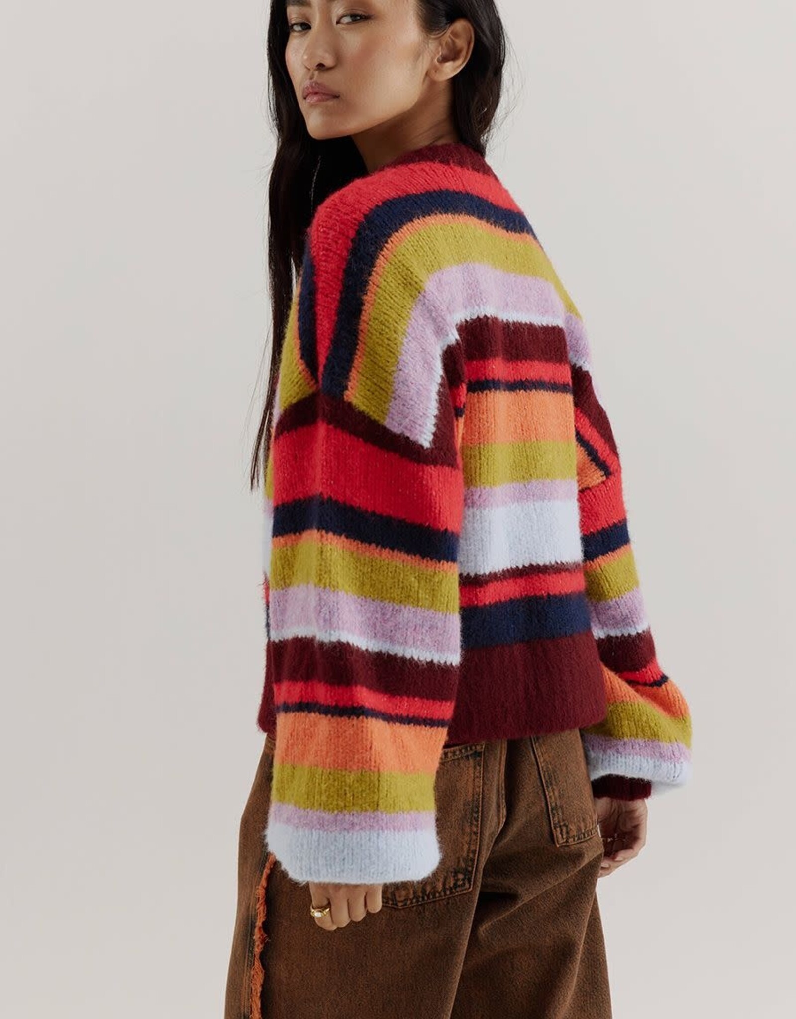 Harper&Yve Cardigan 'Noor' - Stripe Multi Racing Red - Harper&Yve