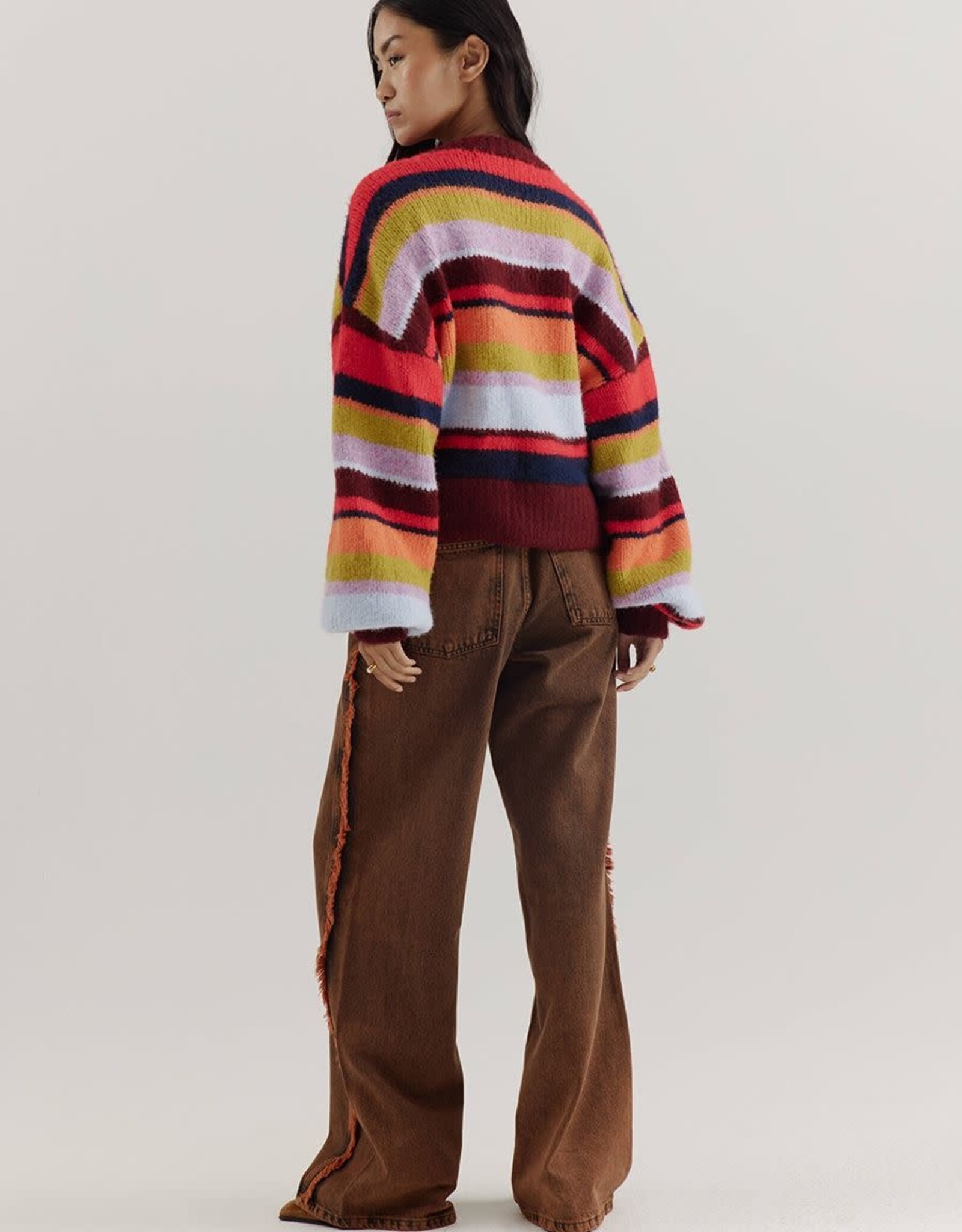 Harper&Yve Cardigan 'Noor' - Stripe Multi Racing Red - Harper&Yve