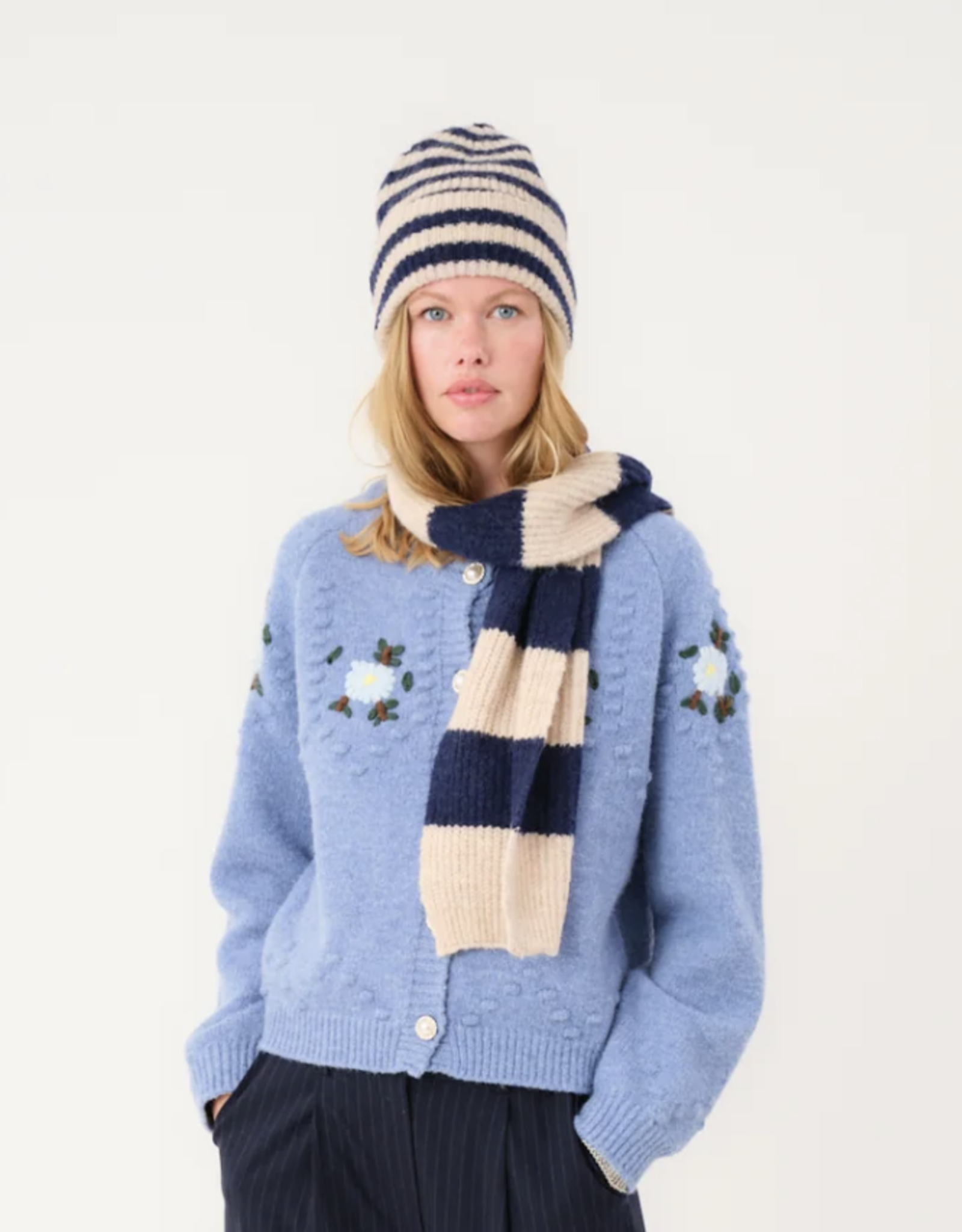 Lollys Laundry Sjaal 'Mountain' - Dark Blue -  Lollys Laundry - One Size