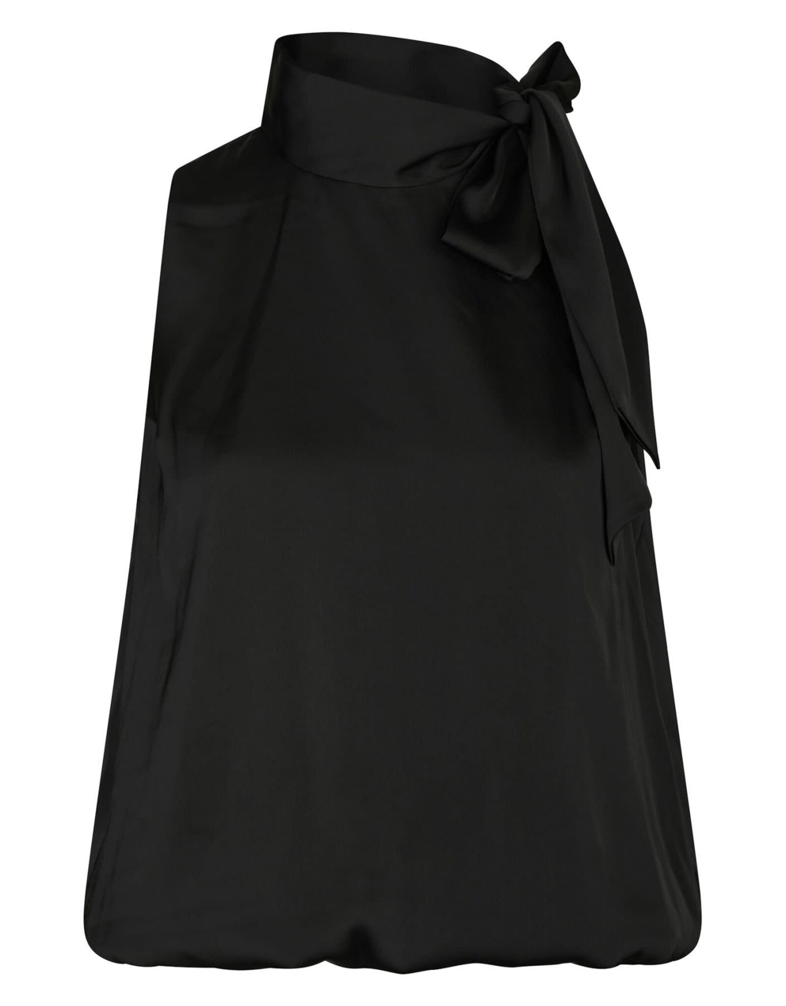 Blouse Drapy Satin 'Veda' - Black - Neo Noir