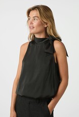 Blouse Drapy Satin 'Veda' - Black - Neo Noir