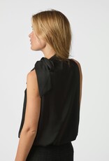 Blouse Drapy Satin 'Veda' - Black - Neo Noir