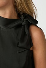 Blouse Drapy Satin 'Veda' - Black - Neo Noir