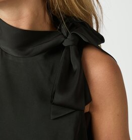 Blouse Drapy Satin 'Veda' - Black - Neo Noir