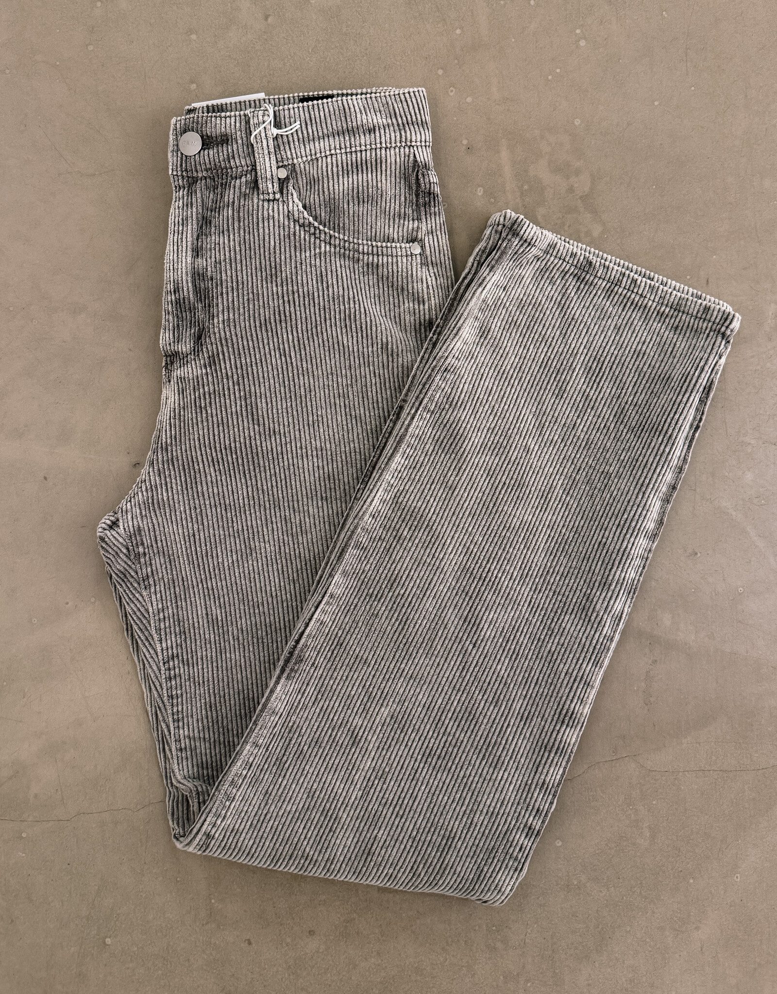 F.A.M. Broek Velours 'Pola' - Grey Long - KZ26SCV - F.A.M.