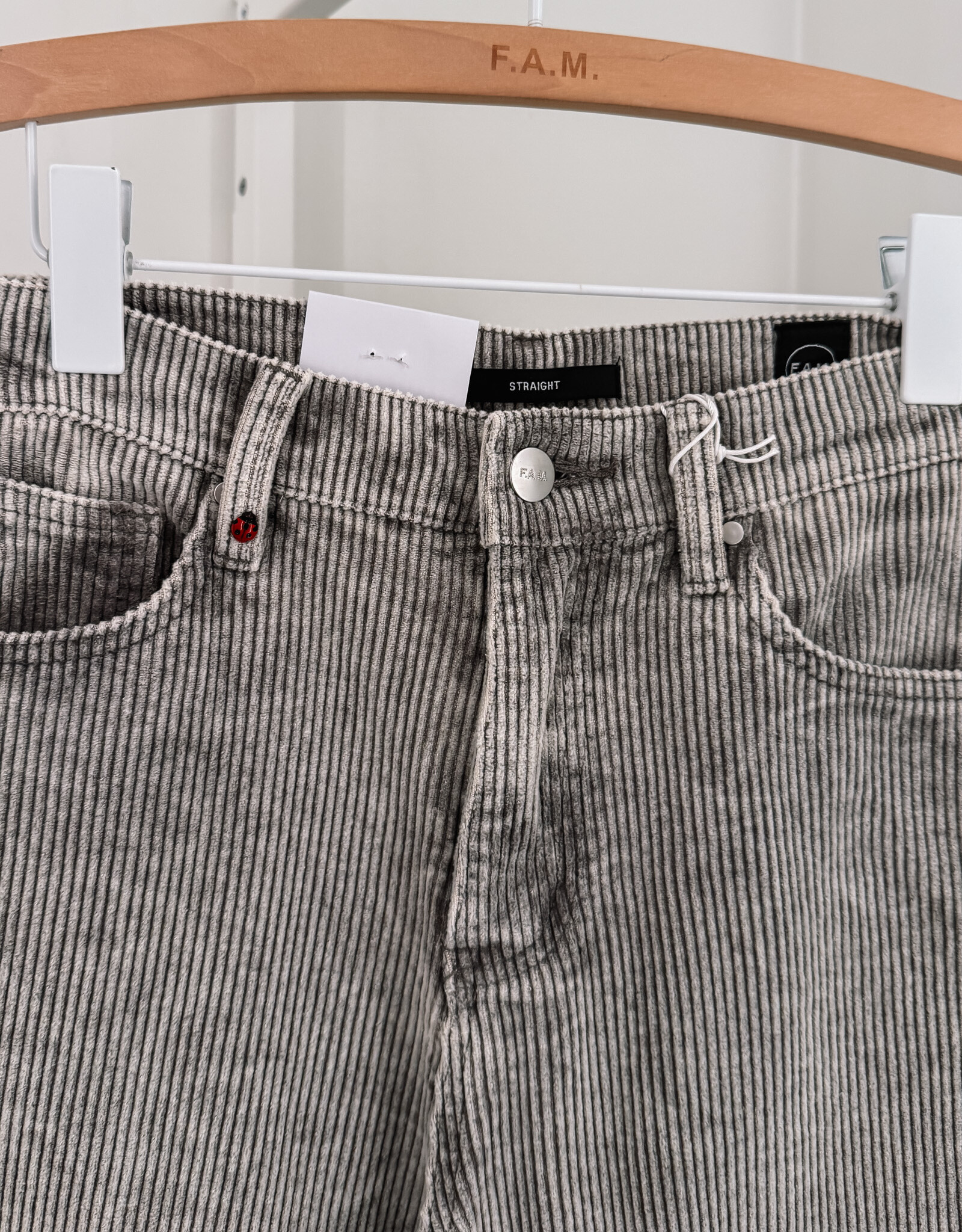 F.A.M. Broek Velours 'Pola' - Grey Long - KZ26SCV - F.A.M.