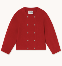 The Tiny Big Sister Jacket 'Buttoned Wool' - Red - The Tiny Big Sister