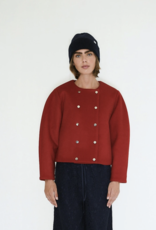 The Tiny Big Sister Jacket 'Buttoned Wool' - Red - The Tiny Big Sister