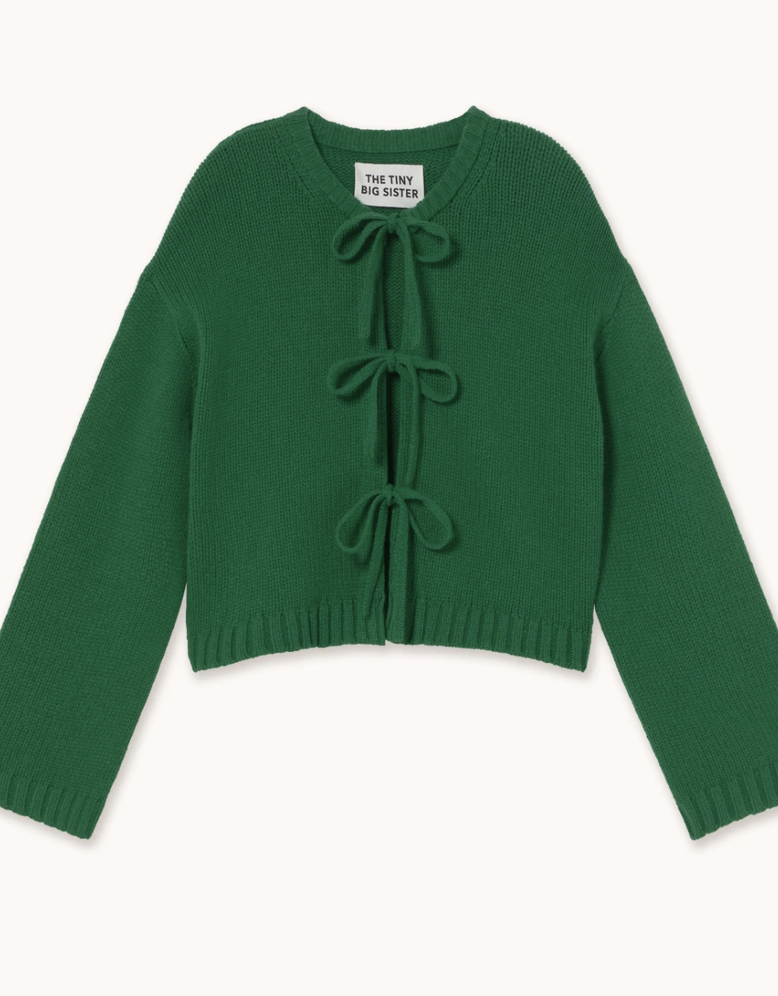 The Tiny Big Sister Cardigan 'Tie Detail' - Dark Green - The Tiny Big Sister