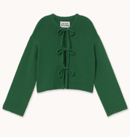 The Tiny Big Sister Cardigan 'Tie Detail' - Dark Green - The Tiny Big Sister