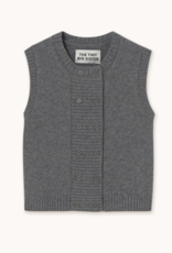 The Tiny Big Sister Waistcoat 'Buttoned Vest' - Dark Grey Melange  - The Tiny Big Sister