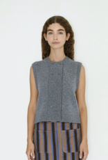 The Tiny Big Sister Waistcoat 'Buttoned Vest' - Dark Grey Melange  - The Tiny Big Sister