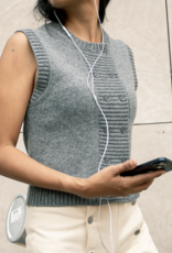 The Tiny Big Sister Waistcoat 'Buttoned Vest' - Dark Grey Melange  - The Tiny Big Sister