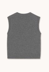 The Tiny Big Sister Waistcoat 'Buttoned Vest' - Dark Grey Melange  - The Tiny Big Sister