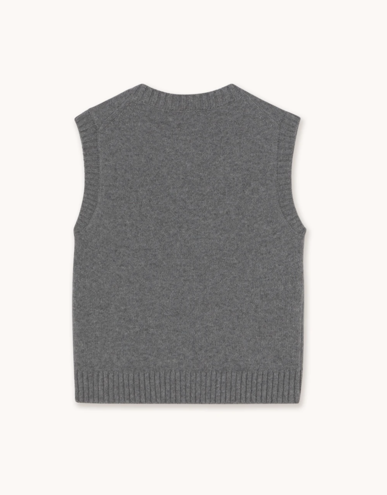 The Tiny Big Sister Waistcoat 'Buttoned Vest' - Dark Grey Melange  - The Tiny Big Sister