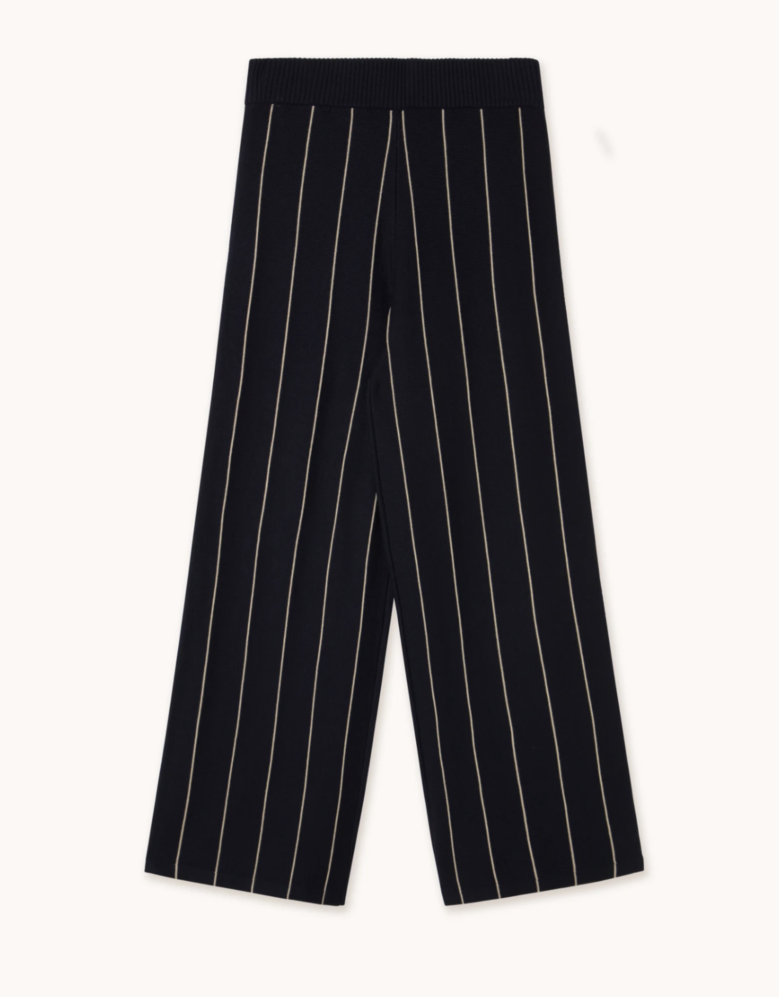 The Tiny Big Sister Striped knitted Trousers - Navy  - The Tiny Big Sister