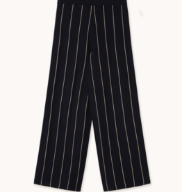 The Tiny Big Sister Striped knitted Trousers - Navy  - The Tiny Big Sister
