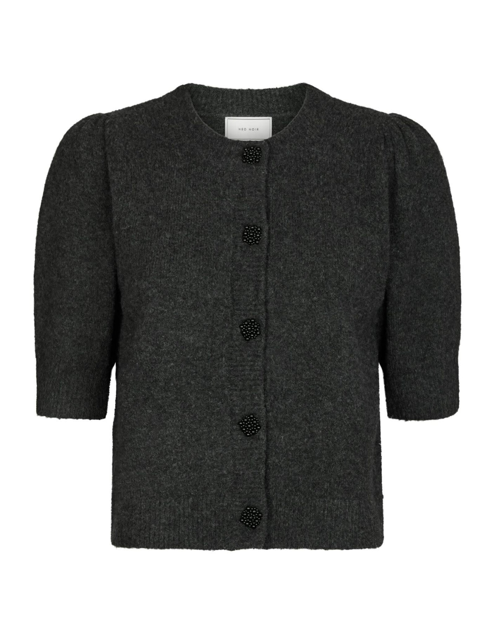 Cardigan Korte Mouw 'Trudy' - Antracit Melange - Neo Noir